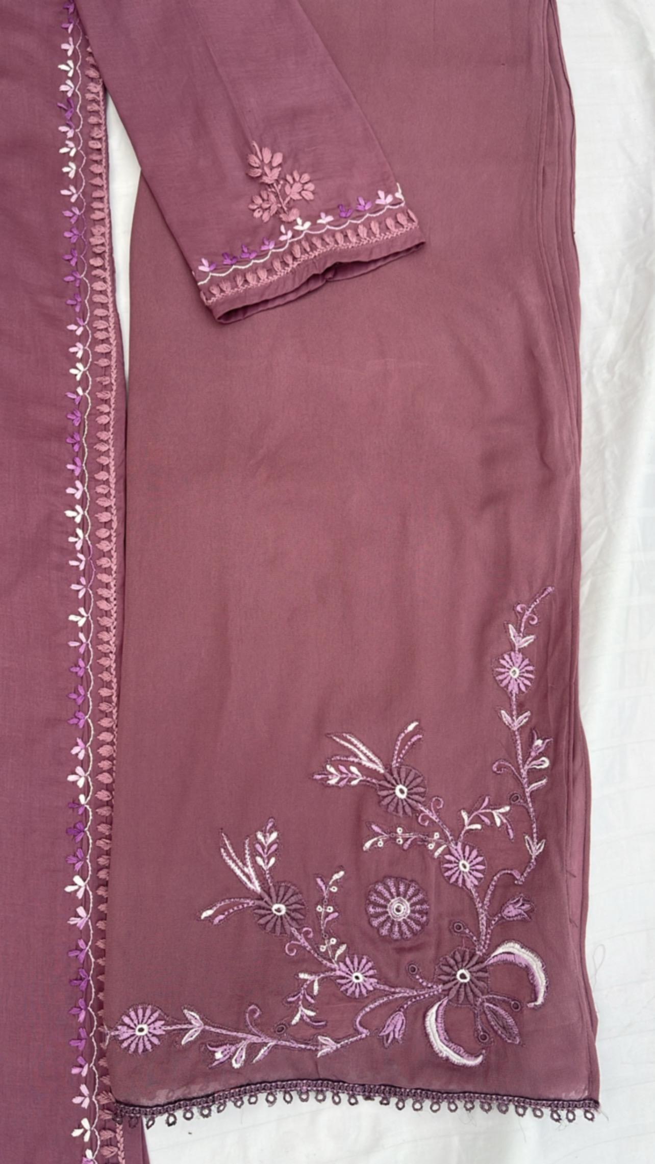 Hand Embroidered  Suit with Mirrorwork