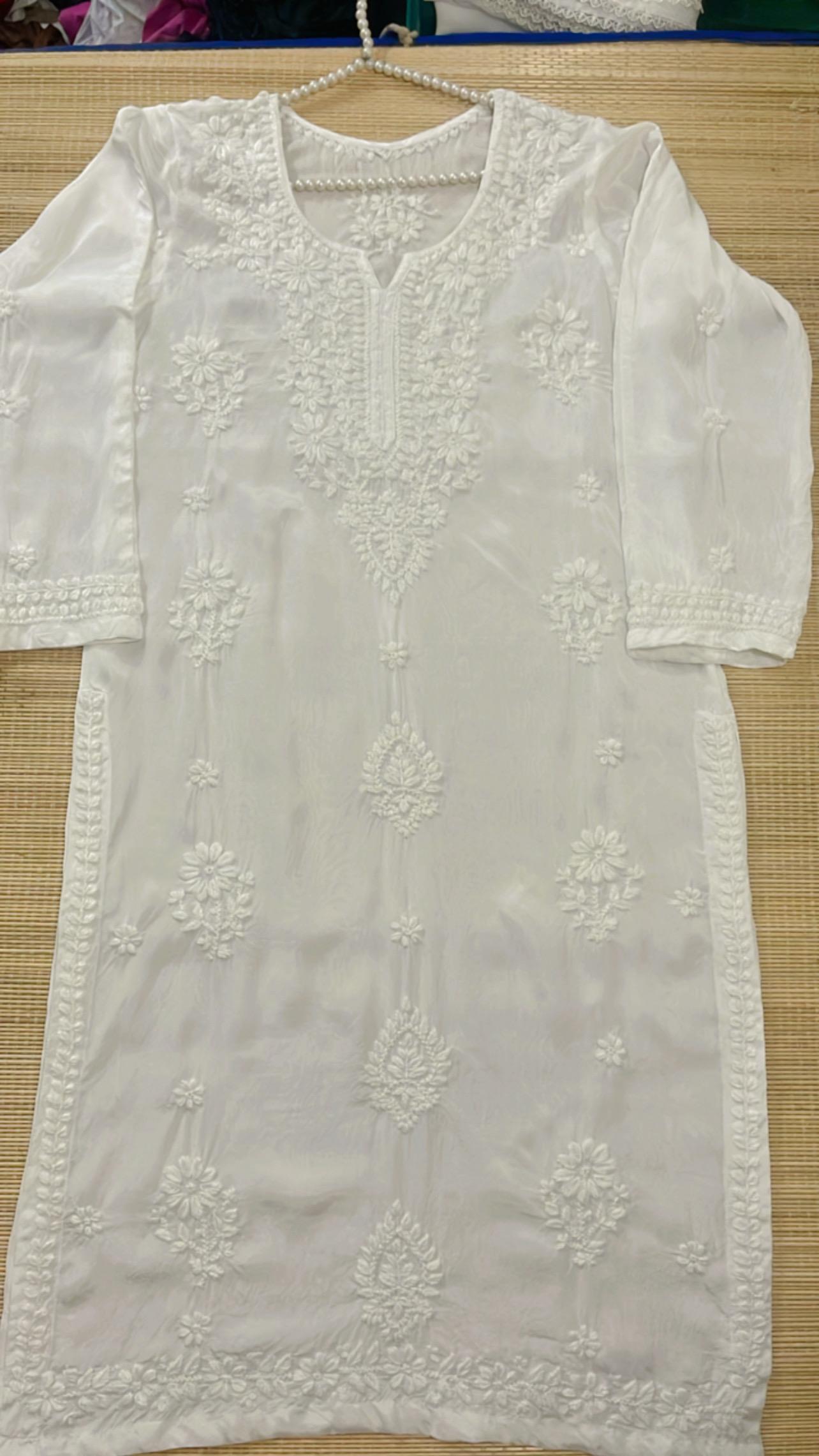 Premium Viscose Georgette Egg White 3Piece