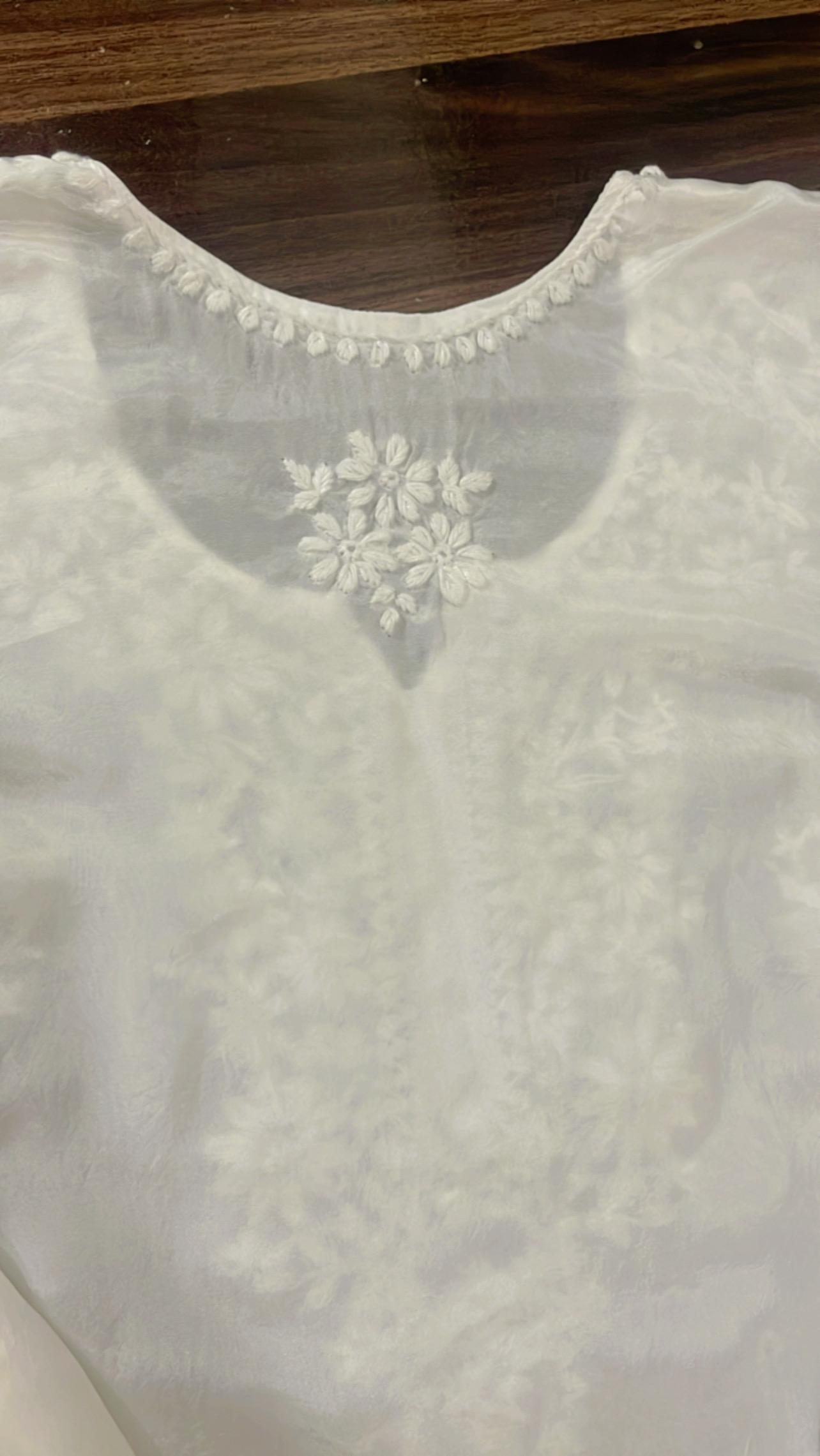 Premium Viscose Georgette Egg White 3Piece