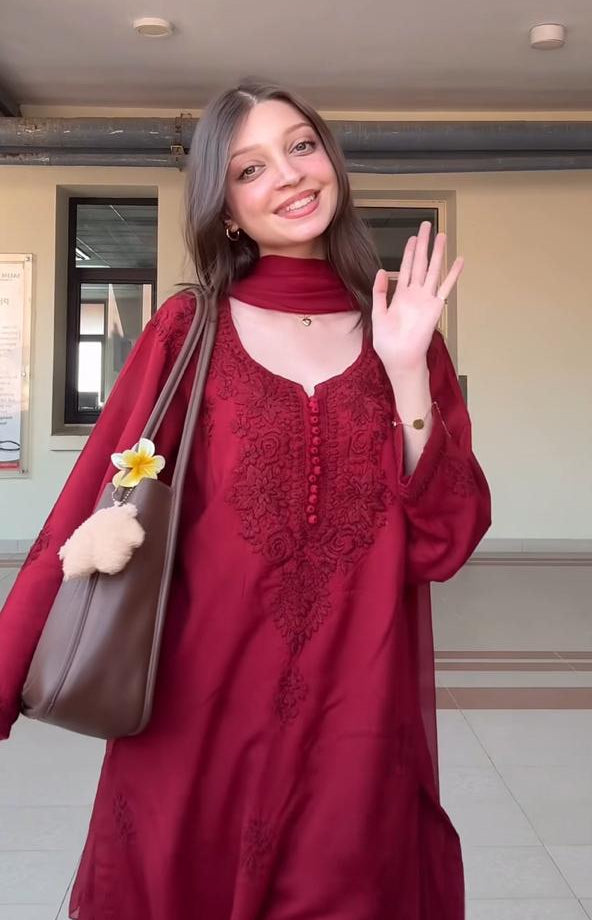 HANDMADE 3 PIECE LINEN SET MAROON