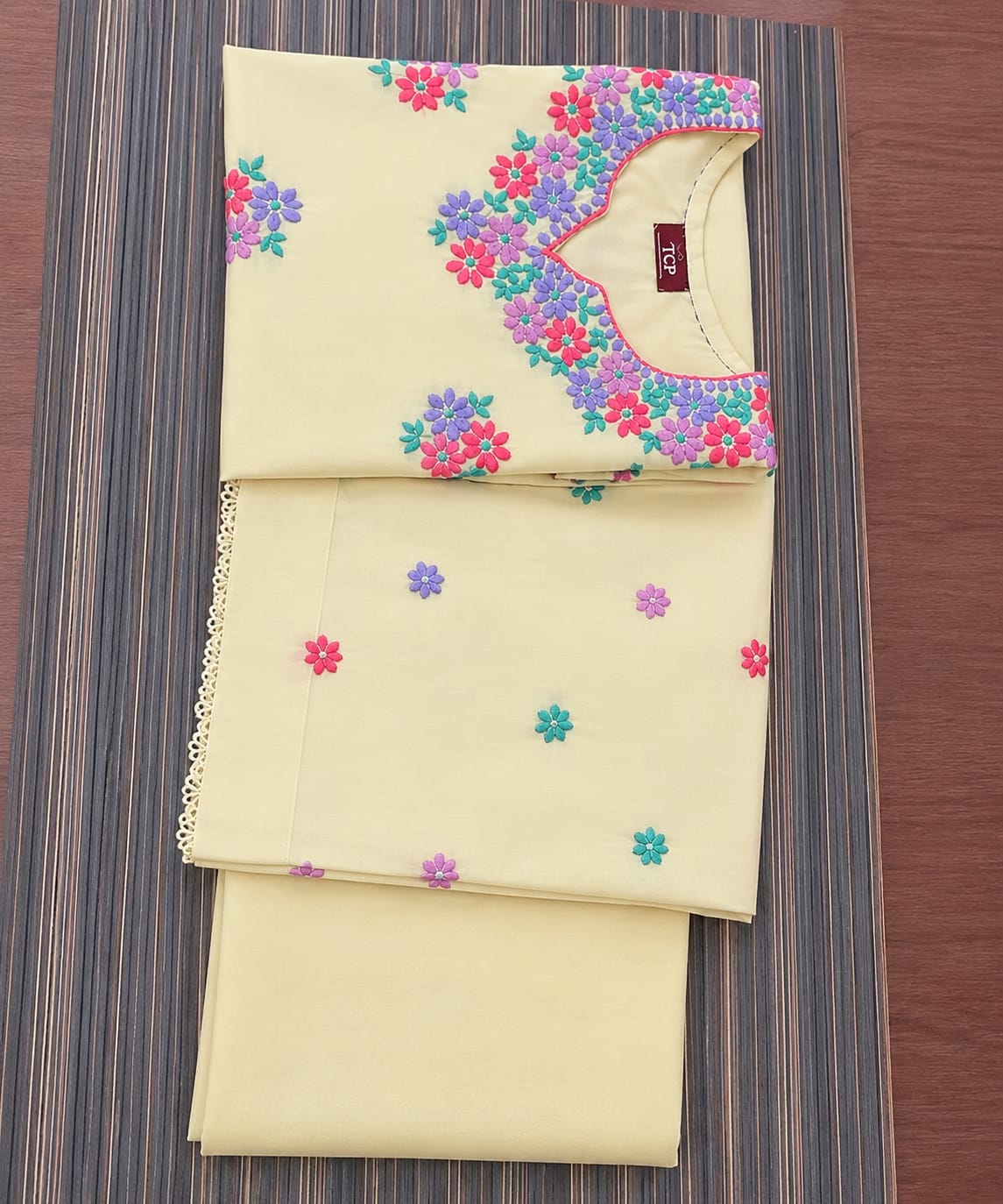 MINAL Pastel Yellow Handmade 3P Suit
